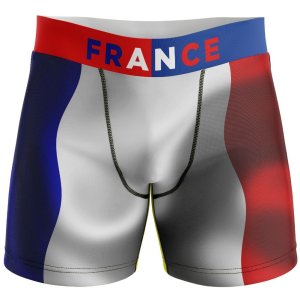 HERITAGE Men Long Microfiber Boxer FRENCH FLAG Blue White Red MADE IN FRANCE