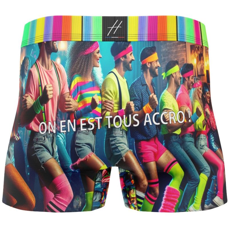 HERITAGE Boxer Homme Microfibre QUEQUEUE SYNCHRO Multicolore MADE IN FRANCE