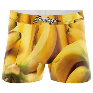HERITAGE Boxer Homme Microfibre BANANES Jaune MADE IN FRANCE