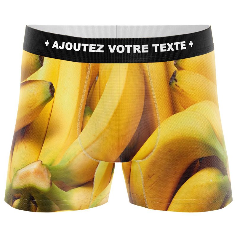 HERITAGE Boxer Homme Microfibre BANANES Jaune MADE IN FRANCE