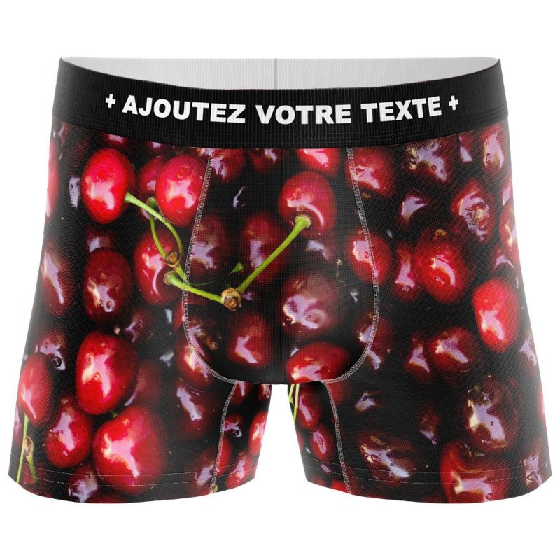 HERITAGE Boxer Homme Microfibre CERISES Rouge MADE IN FRANCE