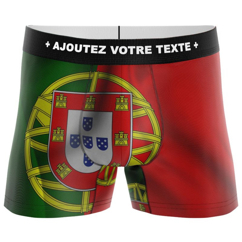 HERITAGE Boxer Homme Microfibre DRAPEAU PORTUGAL Vert Rouge MADE IN FRANCE