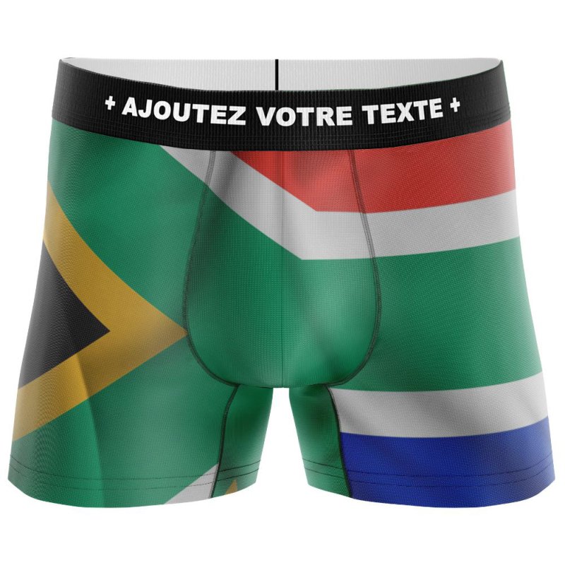 HERITAGE Boxer Homme Microfibre DRAPEAU AFRIQUE DU SUD Multicolore MADE IN FRANCE