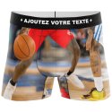 HERITAGE Boxer Homme Microfibre DRIBBLE BASKET Rouge Beige MADE IN FRANCE