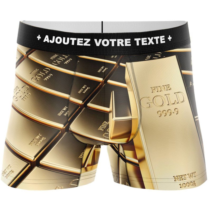 HERITAGE Men Microfiber Boxer GOLD BULLION Gold MADE IN FRANCE