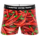 HERITAGE Men Microfiber Boxer CHILI PEPPERS Red MADE IN FRANCE
