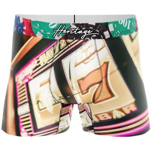 HERITAGE Boxer Homme Microfibre MACHINE A SOUS Noir MADE IN FRANCE