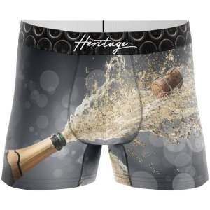 HERITAGE Boxer Homme Microfibre CHAMPAGNE SHOWER Gris MADE IN FRANCE