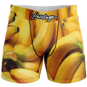 HERITAGE Boxer long Homme Microfibre BANANES Jaune MADE IN FRANCE
