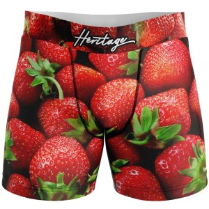 HERITAGE Boxer long Homme Microfibre FRAISES Rouge MADE IN FRANCE