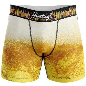 HERITAGE Boxer long Homme Microfibre INTERIEUR PINTE Jaune MADE IN FRANCE