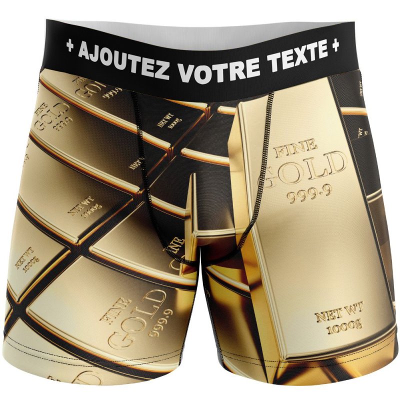 HERITAGE Boxer long Homme Microfibre LINGOTS Or MADE IN FRANCE