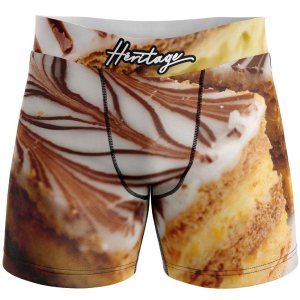 HERITAGE Boxer long Homme Microfibre MILLEFEUILLE Marron Beige MADE IN FRANCE