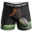 HERITAGE Boxer long Homme Microfibre DROP RUGBY Vert Noir MADE IN FRANCE