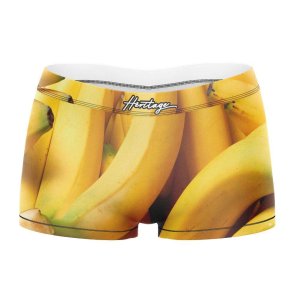 HERITAGE Boxer Fille Microfibre BANANES Jaune MADE IN FRANCE