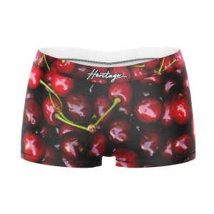 HERITAGE Boxer Fille Microfibre CERISES Rouge MADE IN FRANCE