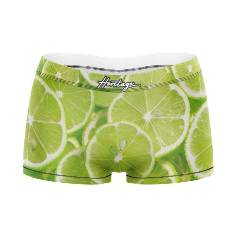 HERITAGE Girl Microfiber Boxer LIME GREEN Green MADE IN FRANCE