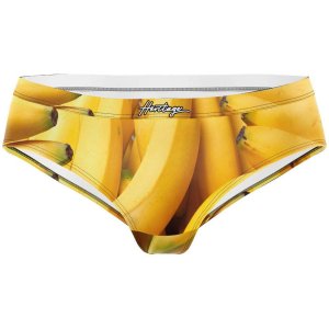 HERITAGE Women Microfiber Shorty BANANAS Yellow MADE IN FRANCE