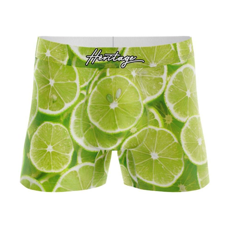 HERITAGE Boy Microfiber Boxer LIME GREEN Green MADE IN FRANCE