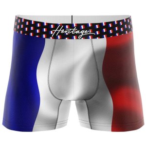 HERITAGE Men Microfiber Boxer FRENCH FLAG Blue White Red MADE IN FRANCE