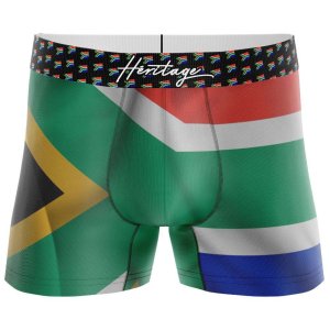 HERITAGE Men Microfiber Boxer SOUTH AFRICA FLAG Multicolor MADE IN FRANCE