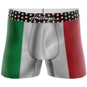 HERITAGE Men Microfiber Boxer ITALY FLAG Green White Red MADE IN FRANCE