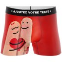 HERITAGE Boxer Homme Microfibre DOIGTS LOVE Rouge MADE IN FRANCE
