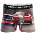 HERITAGE Boxer Homme Microfibre MUSCLECAR Rouge Gris MADE IN FRANCE
