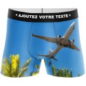 HERITAGE Boxer Homme Microfibre DECOLLAGE PALMIERS Bleu MADE IN FRANCE