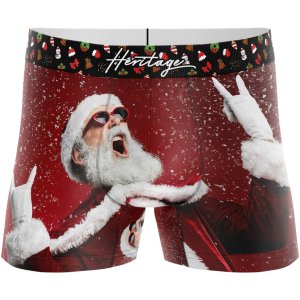HERITAGE Boxer Homme Microfibre PERE NOEL METAL Rouge MADE IN FRANCE
