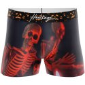 HERITAGE Boxer Homme Microfibre SQUELETTES Rouge Noir MADE IN FRANCE