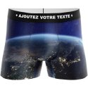 HERITAGE Men Microfiber Boxer EARTH SPACE VIEW Blue MADE IN FRANCE