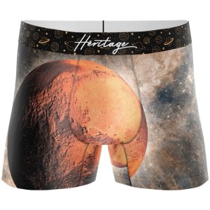 HERITAGE Boxer Homme Microfibre PLANETE MARS Orange MADE IN FRANCE
