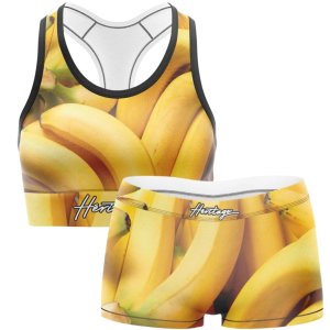 HERITAGE Women Microfiber Bra and Boxer Set BANANAS Yellow MADE IN FRANCE