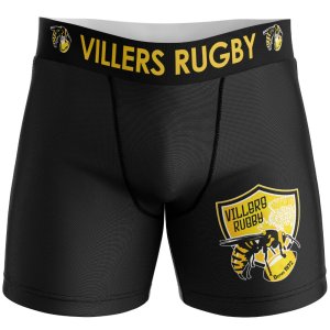 HERITAGE Boxer long Homme Microfibre VILLERS RUGBY  Noir MADE IN FRANCE