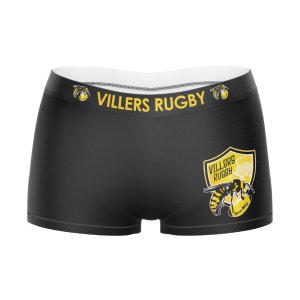HERITAGE Boxer Fille Microfibre VILLERS RUGBY Noir MADE IN FRANCE