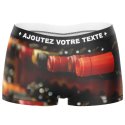 HERITAGE Boxer Femme Microfibre BOUTEILLES VIN COUCHEES Marron Rouge MADE IN FRANCE