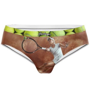 HERITAGE Shorty Femme Microfibre JOUEUSE TENNIS Marron MADE IN FRANCE
