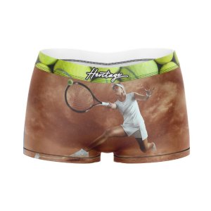 HERITAGE Girl Microfiber Boxer JOUEUSE TENNIS Brown MADE IN FRANCE