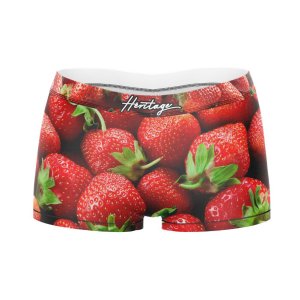 HERITAGE Boxer Fille Microfibre FRAISES Rouge MADE IN FRANCE