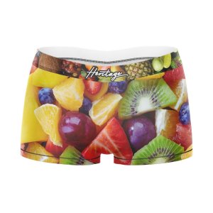 HERITAGE Boxer Fille Microfibre MULTIFRUITS Multicolore MADE IN FRANCE