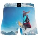 HERITAGE Boxer Homme Microfibre SNOWBOARDEUSE Bleu Blanc MADE IN FRANCE