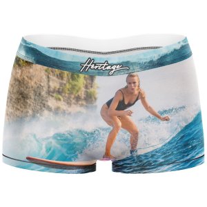 HERITAGE Women Microfiber Boxer SURFEUSE DEBOUT Blue MADE IN FRANCE