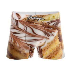HERITAGE Boy Microfiber Boxer MILLEFEUILLE Brown Beige MADE IN FRANCE