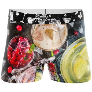 HERITAGE Boxer Homme Microfibre COCKTAILS VUE DESSUS Multicolore MADE IN FRANCE