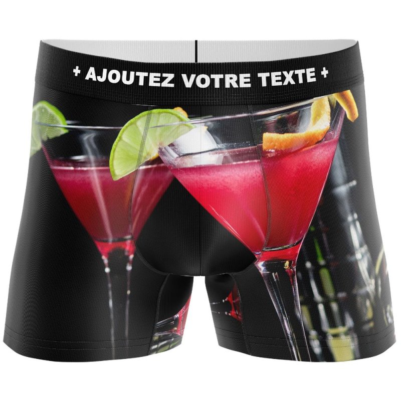 HERITAGE Boxer Homme Microfibre COSMOPOLITAIN Noir Rouge MADE IN FRANCE