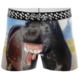 HERITAGE Boxer Homme Microfibre DENTS CHEVAL Noir MADE IN FRANCE