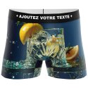 HERITAGE Boxer Homme Microfibre GIN TONIC Bleu MADE IN FRANCE