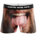 HERITAGE Boxer Homme Microfibre LANGUE HOMME Beige Rose MADE IN FRANCE