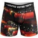 HERITAGE Boxer long Homme Microfibre BOUTEILLES VIN COUCHEES Marron Rouge MADE IN FRANCE